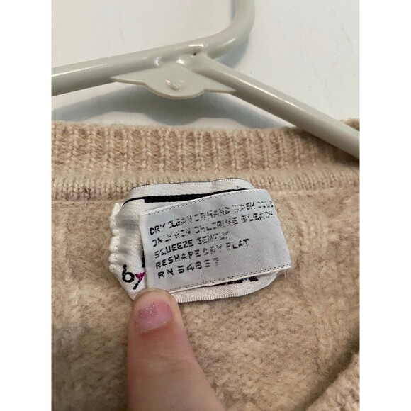 Moods By Krizia Women Wool Cropped Cardigan Sweater Embroidered Flower Cream M - Picture 6 of 11